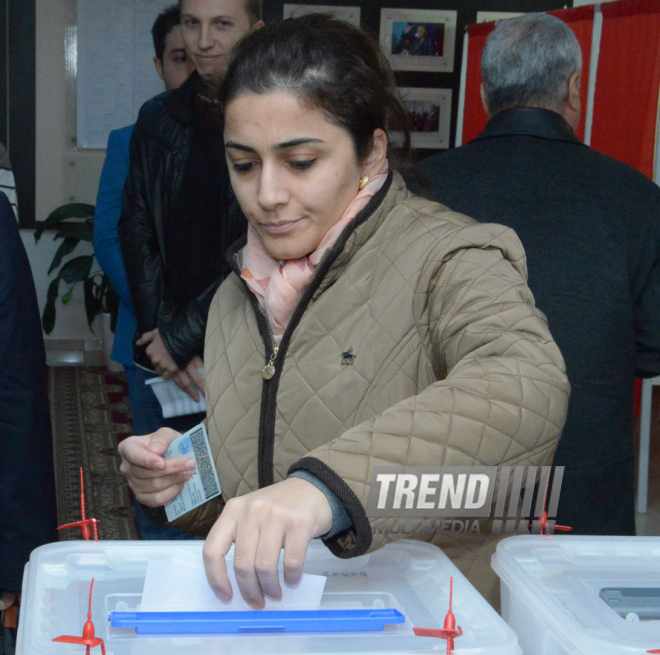 Azerbaijani parliamentary election kicks off. Baku, Azerbaijan, Nov.01, 2015